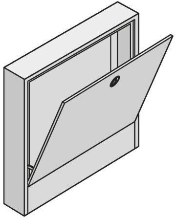 Uponor Vario Aufputz-Verteilerschrank 1045480 AP3, 1000 mm, pulverbeschichtet, verzinktes Stahlblech