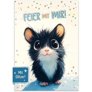Häfft Einladungskarten 10127-6 Cute Hamster, Kindergeburtstage, 105 x 145 mm (A6), Postkarten, 12 Stück