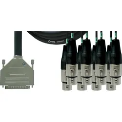 CFD 5 DFT - CORDIAL 1x D-Sub, 8x XLR female 3 pol, 5,00m