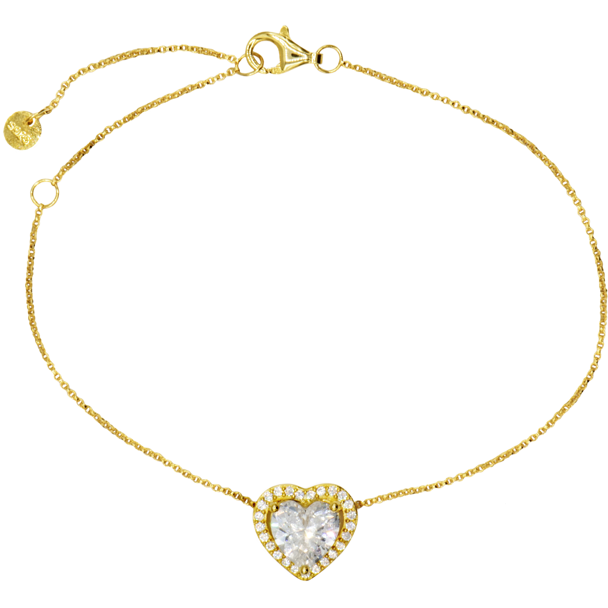Jacques Lemans Armband Herz Sterlingsilber vergoldet mit Zirkonia