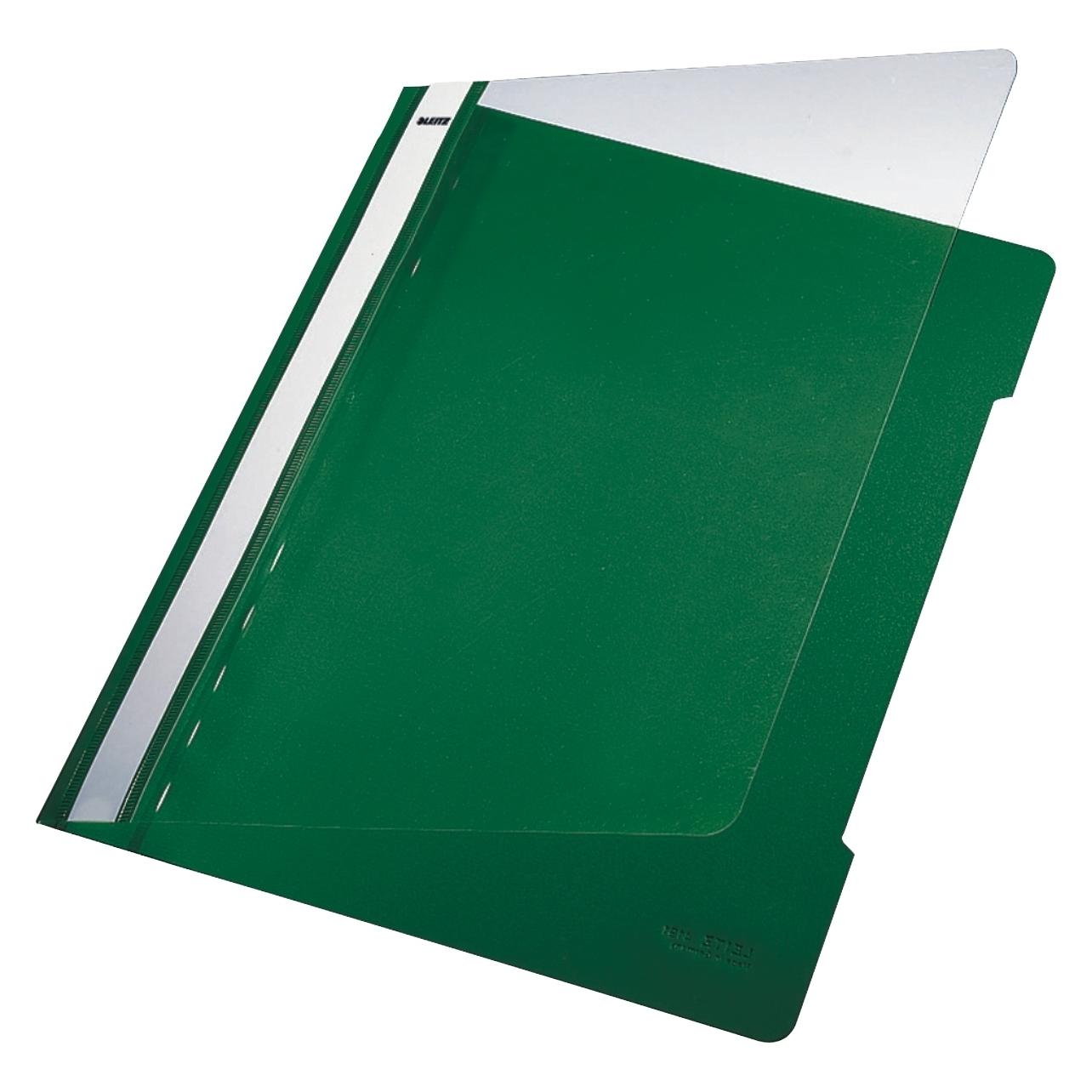 Leitz Standard Plastic File A4 PVC Green (25) Präsentations-Mappe Grün (A4, 25x) (41910055)