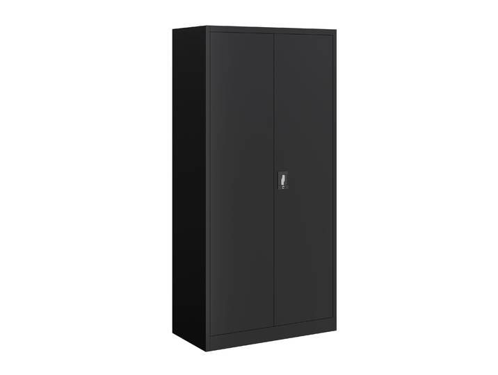 Garderobe Spind Metall mit 2 Türen 90 x 185 cm schwarz