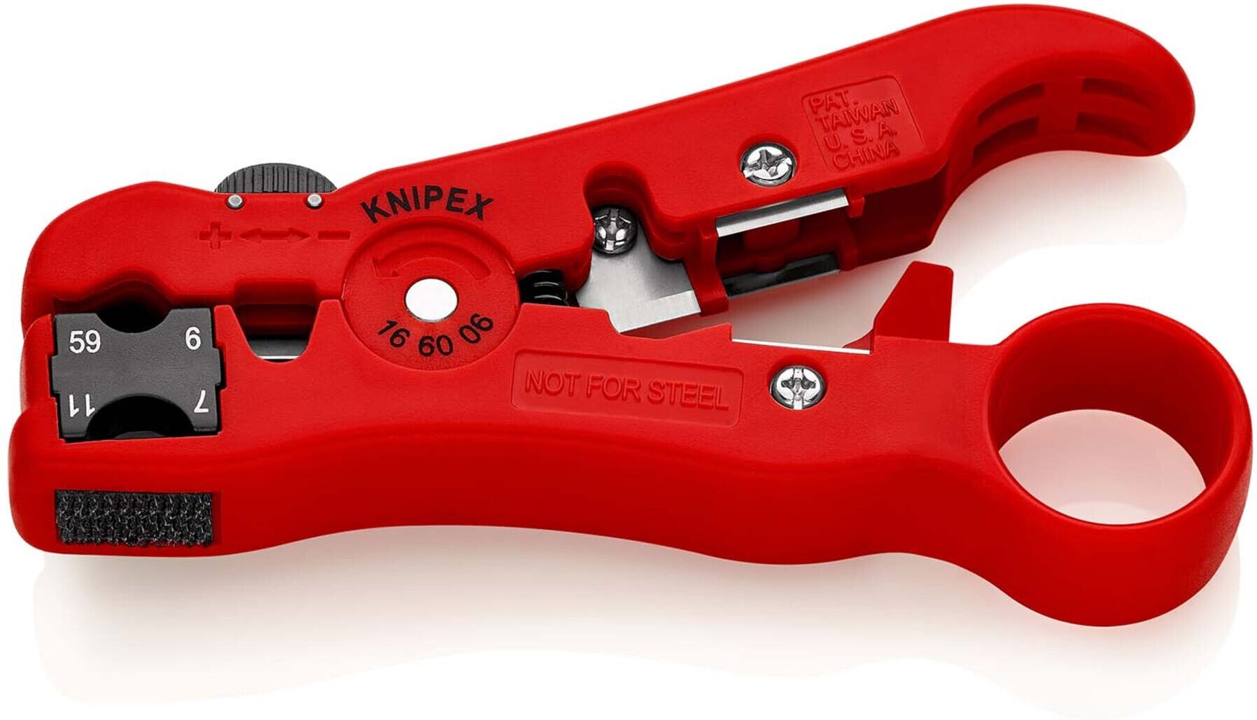 KNIPEX 16 60 06 SB Abisolierwerkzeug für Koaxial- und Datenkabel 125 mm)