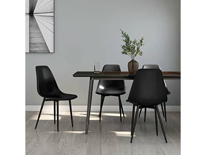 Chaduof Esszimmerstühle 4 STK. Schwarz PP, Essstuhl, Esstisch Stühle, Stühle Esszimmer, Küchenstühle, Schlafzimmerstuhl, Dinning Chair, Konferenzzimmer Stühle - 338045