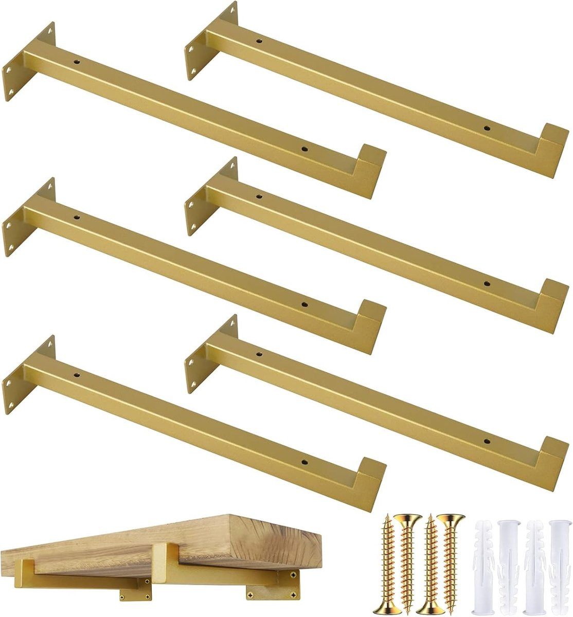 Zware plankdragers met lip ontwerp in goud, 30 cm