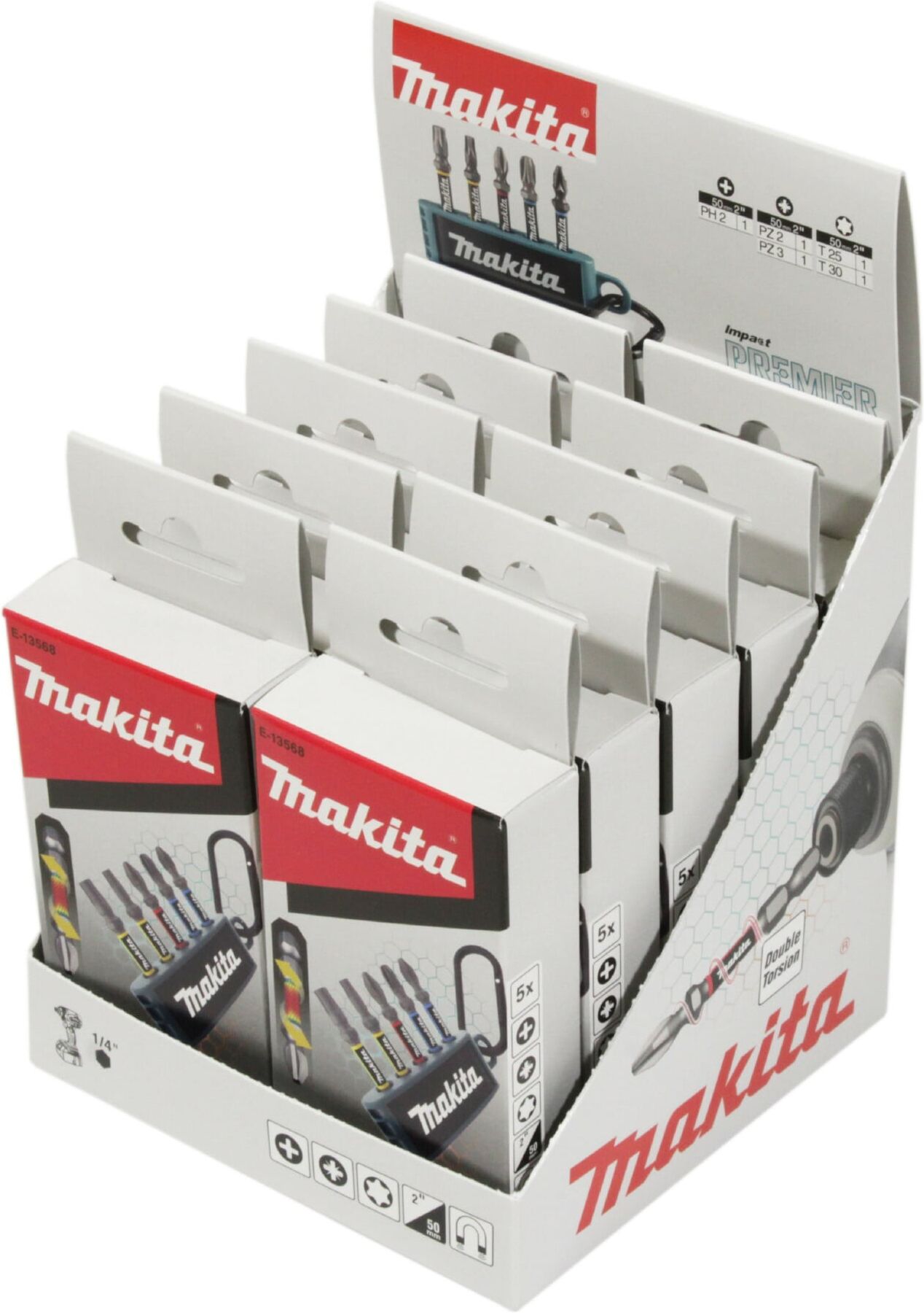 Makita Torsion Bitsets im Thekendisplay Impact Premier 5tlg. (E-13568-10)