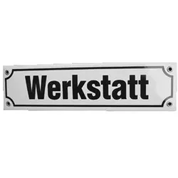 Mini-Straßenschild "Werkstatt"