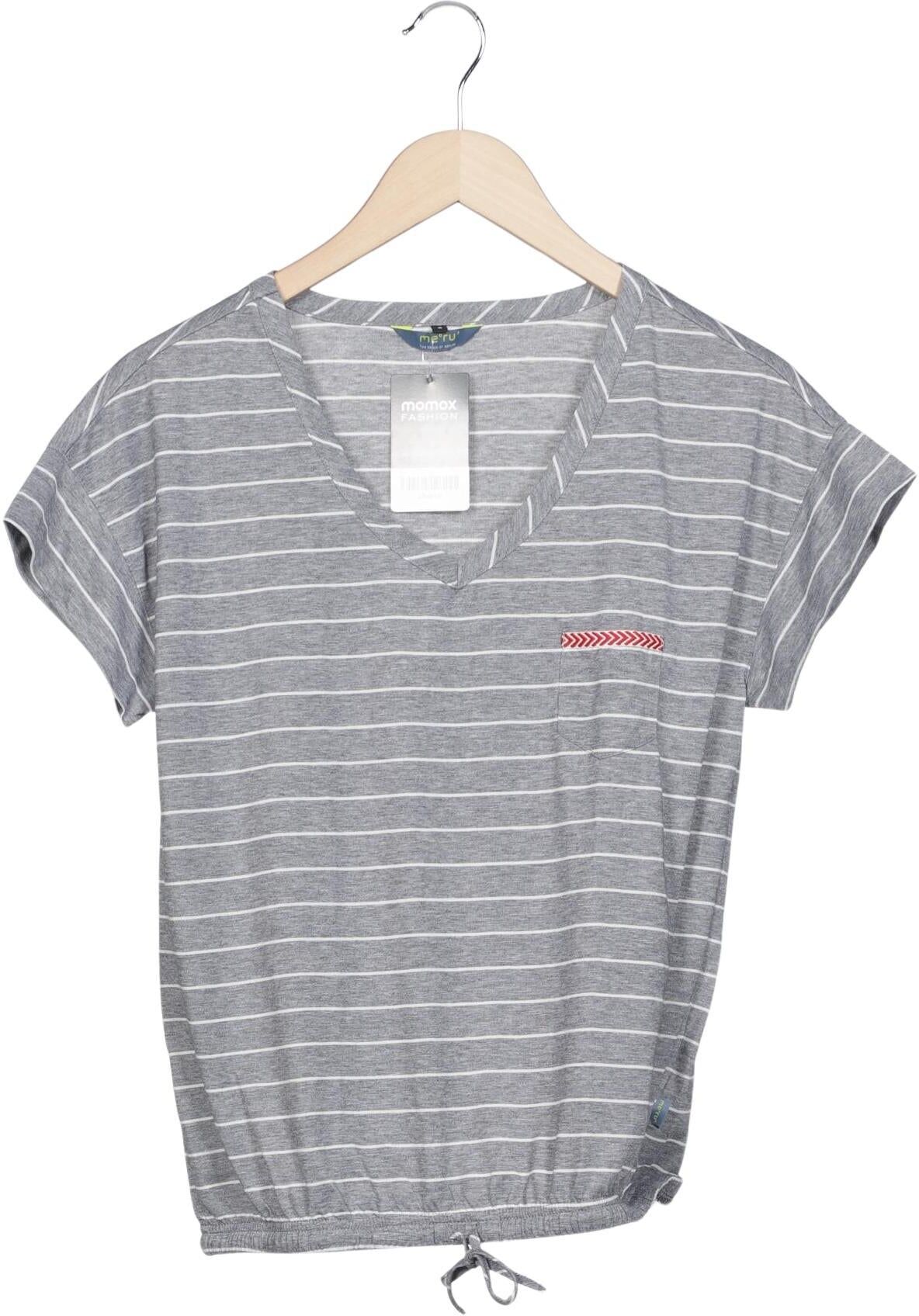 meru Damen T-Shirt, Grau, Gr. S, Synthetik / Baumwolle - Second Hand