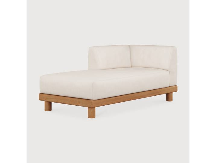 Ethnicraft Monocle Modulsofa Outdoor-Daybed Teak/Stoff White