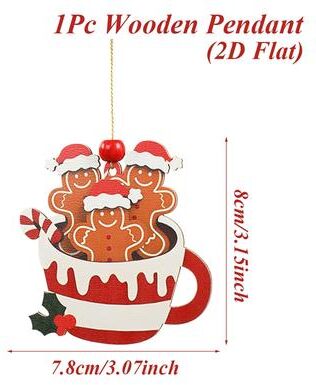 Modern Home Fixes Merry Christmas Party Decoration, Christmas Gingerbread Man Wooden Pendant, Xmas Navidad Natal New Year Gift style 2