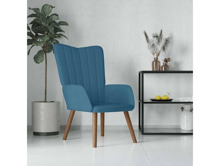 vidaXL Relaxsessel, Relaxsessel Blau Samt