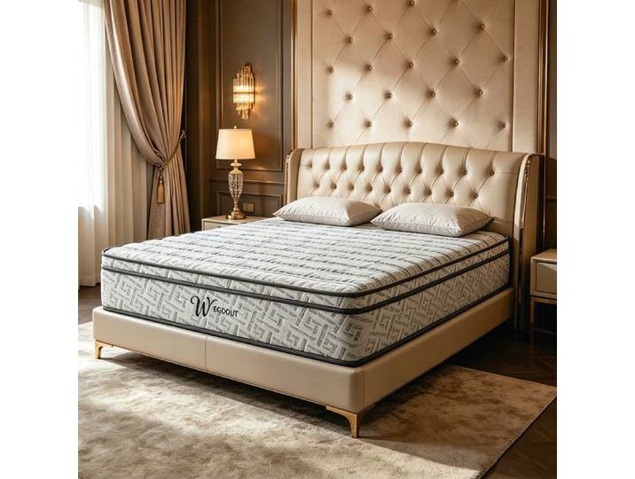 Matelas 140x190 cm Épaisseur 27cm Mémoire de Forme et Ressorts Ensachés Soulage Douleurs Dorsales Respirante Haute Densité