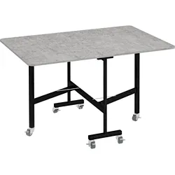 ESSTISCH, Küchentisch mit Rollen, Klapptisch für 4-6 Personen, für Küche, Grau