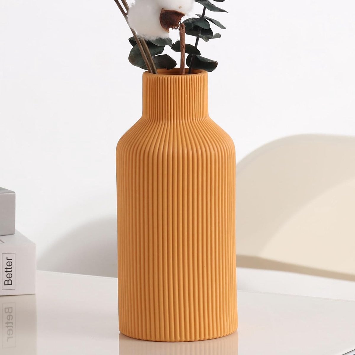 Minimalistische keramische vaas voor bloemen, moderne boerderijdecoratie