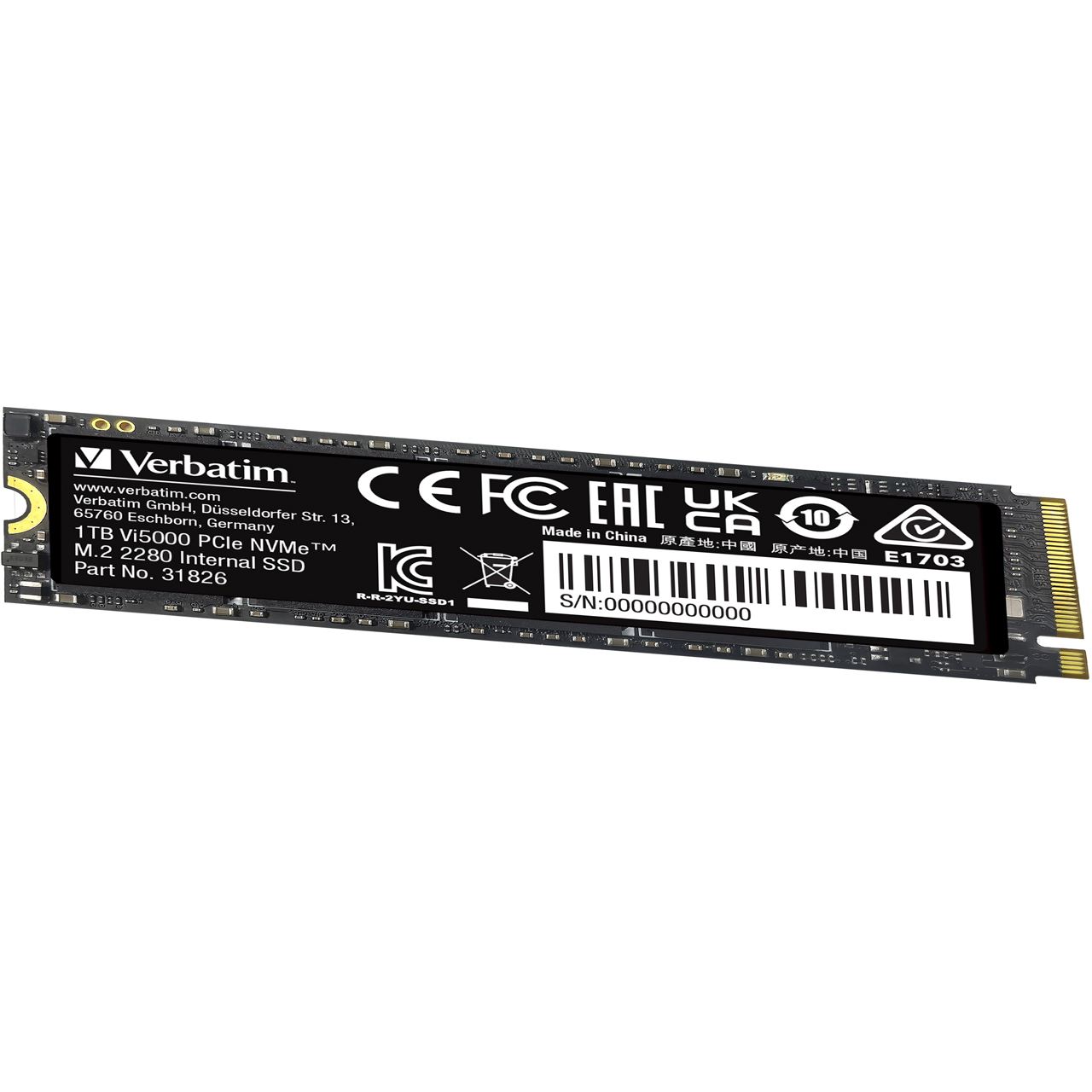 1TB Verbatim Vi5000 M.2 2280 PCIe 4.0 x4 3D-NAND TLC (31826)