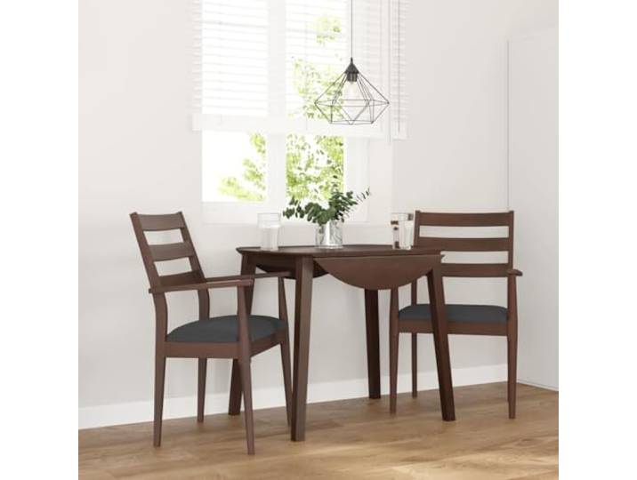 KGHFDVB Esszimmerstühle mit Kissen 2 STK Braun Massivholz Gummibaum Ergonomische Rückenlehne, stoßfestes Gummibaumholz, vielseitig nutzbar, langlebig