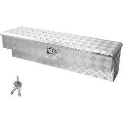 VEVOR Werkzeugkasten für Ladefläche, Staukasten aus Aluminium mit Profilmuster, Aufbewahrungs-Organizer mit Schloss & Schlüssel, ideal für Pickup, Ladefläche, Wohnmobil, Anhänger, 1219x340x330 mm