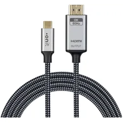 Onit USB C — HDMI (Typ A) (2 m), Videokabel, Schwarz, Grau
