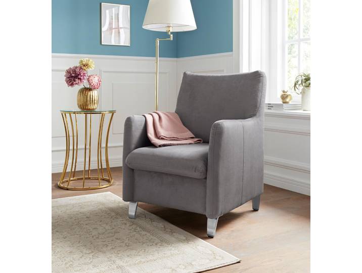 Sessel SIT & MORE Daytona , grau (steel), B:70cm H:95cm T:76cm, Struktur (100% Polyester);Luxus-Microfaser ALTARA NUBUCK (100% Polyester);Luxus-Microfaser weich (98% Polyester, 2% Polyamid), Sessel, Sessel