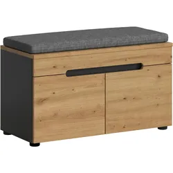 Garderobenbank CANU Eiche, Grau