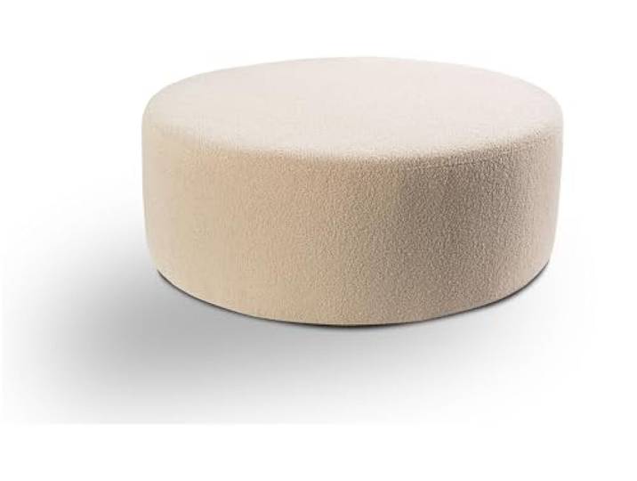 xonox.home Hocker groß Kolo Polsterhocker Sitzhocker Sitzpouf Boucle beige B/H/T: 103x39x103cm