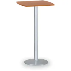 Cocktailtisch, Partytisch OLYMPO II, 66x66 cm, graues Fußgestell, Platte Kirschbaum