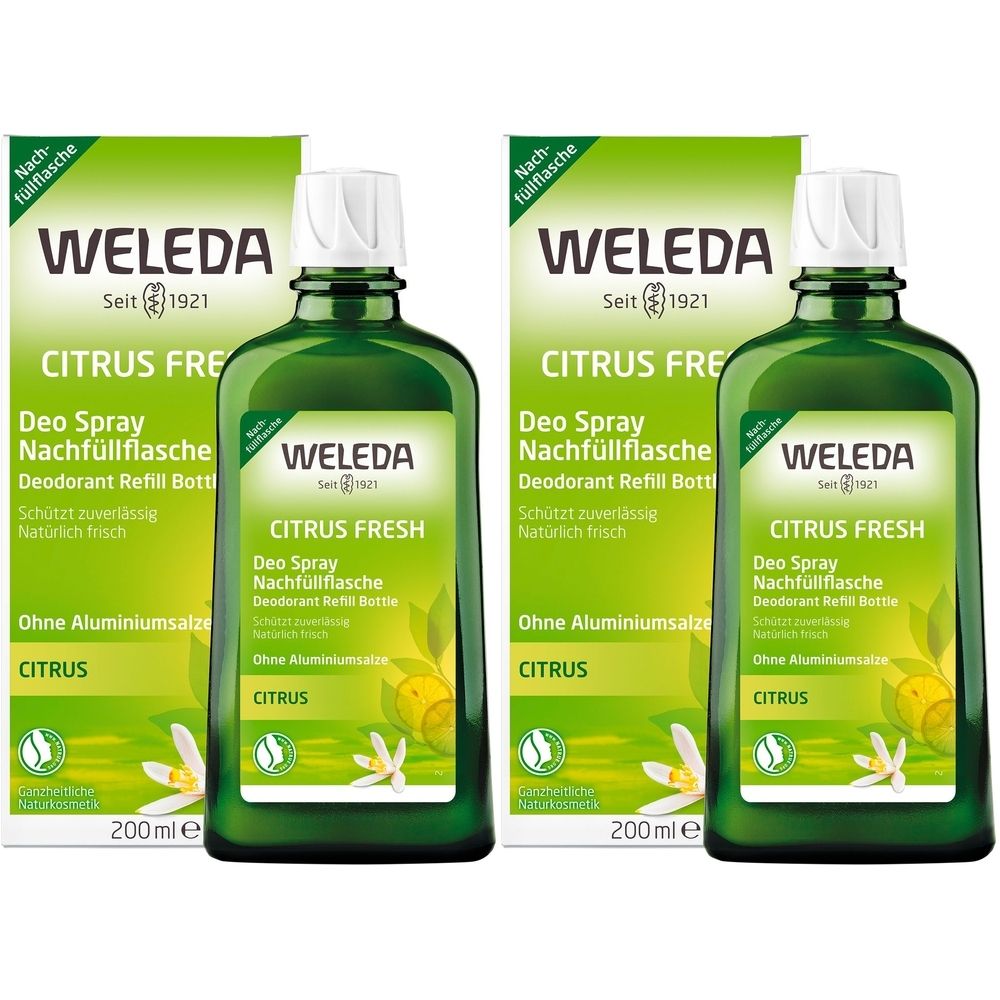 Weleda Citrus Fresh Deo Spray Nachfüllflasche 2x 2x200 ml