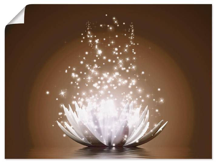 Wandbild ARTLAND Magie der Lotus-Blume , braun (farbe bild(er): braun), B:60cm H:45cm, Bilder, Wandbild, als Leinwandbild, Poster in verschied. Grössen