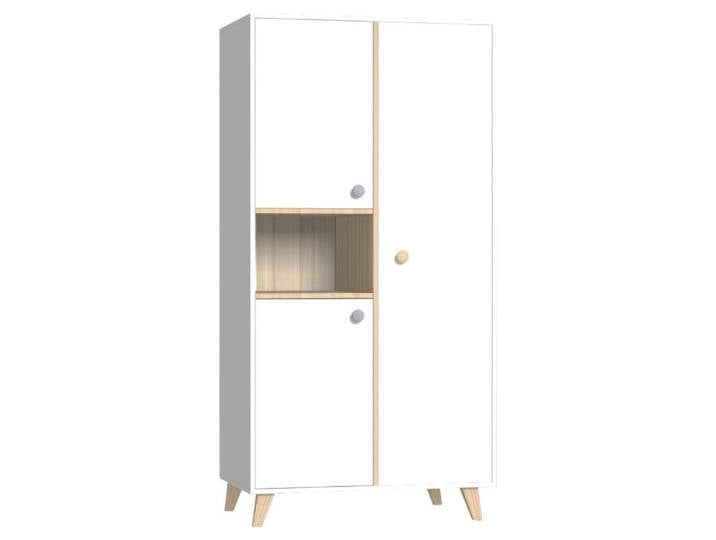 Faktum Babykleiderschrank Colette, Natur, Weiß Hochglanz, Holz, massiv, Schichtholz, 96x190x57 cm, in verschiedenen Größen erhältlich, Babymöbel, Babykleiderschrank