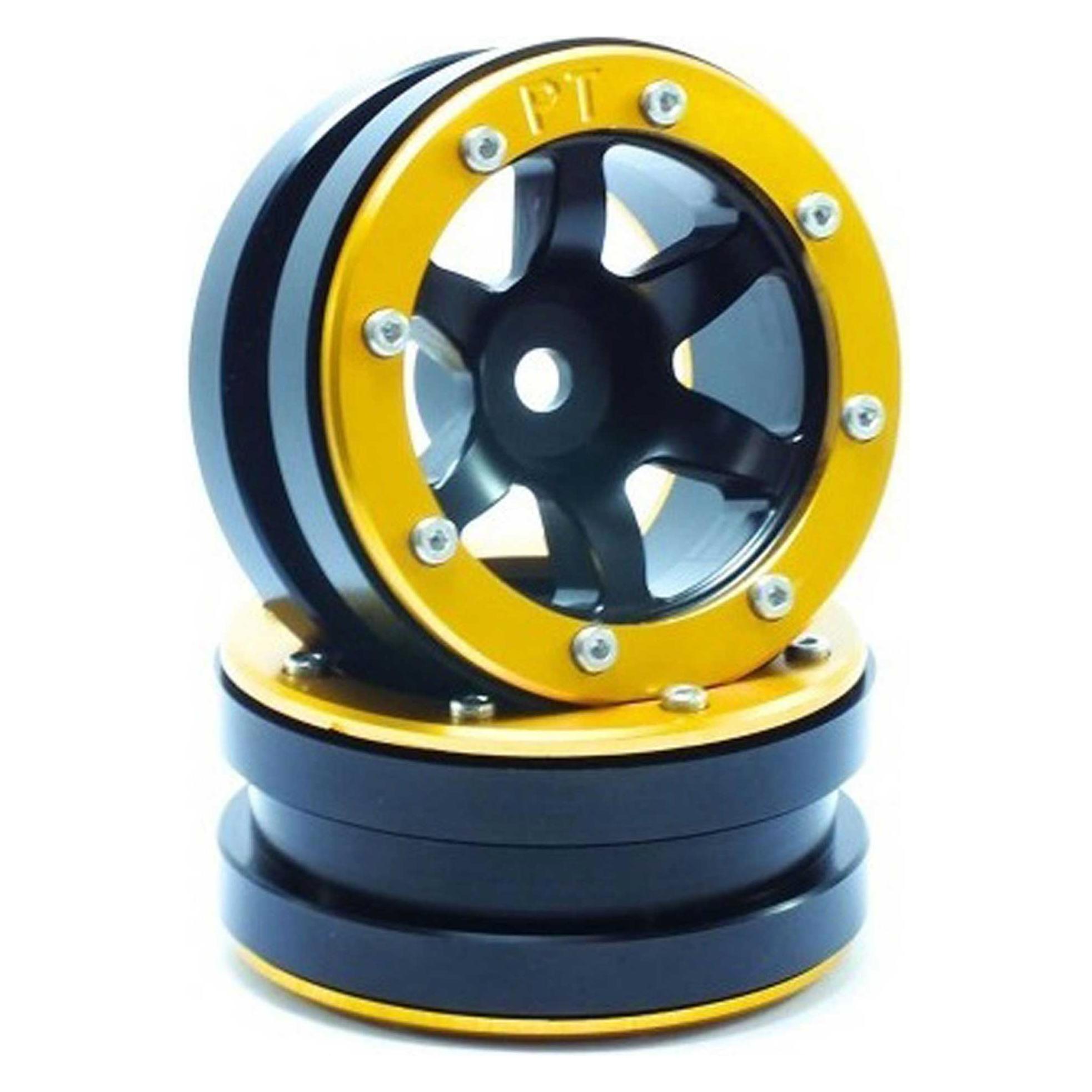 Metsafil beadlock wheels pt- wave schwarz/gold 1.9 (2 st.) (MT0070BGO)