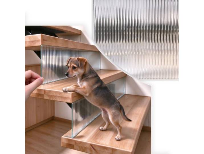 Treppenschutzgitter Hochwertige, Strukturierte Treppenzwischenräumen Anpassbare Blenden Den Bereich Unter Betten, Sofas Möbeln; L-förmiger Schutz Spaltabdeckung(Reeded,W90xH12cm(36x4.7in))