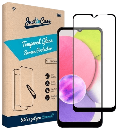 Just in Case Gehärtetes Glas Edge to Edge Displayshutzfolie Samsung Galaxy A03s
