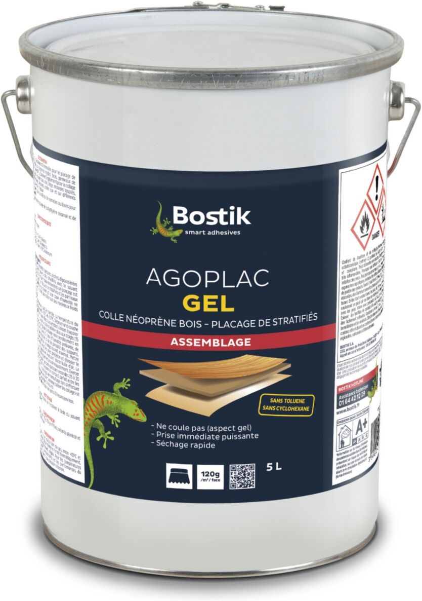 Colle néoprène Agoplac gel seau de 5 L BOSTIK 30604788 Ambré