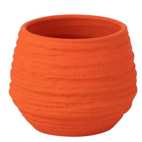 J-Line Fiesta bloempot - Keramiek - Oranje - Ø 14 cm