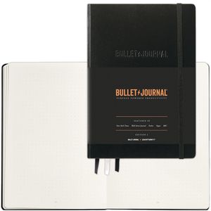 Leuchtturm1917 Notizbuch Bullet Journal 2, Karton Hardcover, schwarz, 103 Blatt / 206 Seiten, 120 g/m², dotted, A5