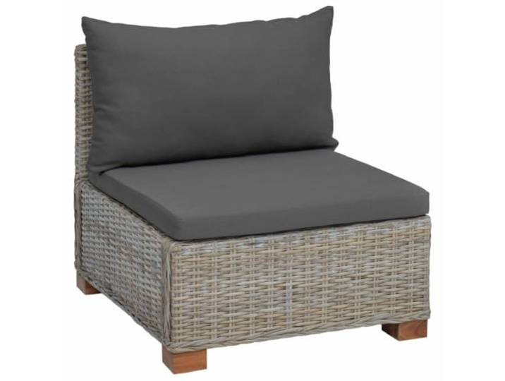 KTHLBRH Mittleres Sofa mit Kissen GENDT Rattan und Kubu Grau Sitzbreite 66 cm, Höhe ohne Kissen 30 cm, Höhe Rückenlehne 36 cm, Kissen dunkelgrau