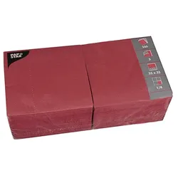 PAPSTAR 1000 Servietten, 3-lagig 1/4-Falz 33 cm x 33 cm bordeaux