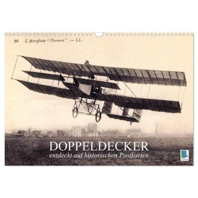 Doppeldecker entdeckt auf historischen Postkarten (Wandkalender 2027 DIN A3 quer), CALVENDO Monatskalender