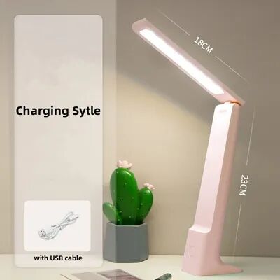 Discount Dollar Deals LED Folding Desk Lamp With USB Charging, Touch Control, Dimmable Eye Protection, Perfect For Reading And Study In Office pink Charging