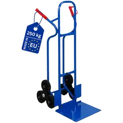 PROREGAL Treppensteiger RAGNAR Mit XXL klappbarer Schaufel 117 x 60 x 60 cm Tragkraft 250 kg 3 Vollgummireifen Stahlrahmen Blau