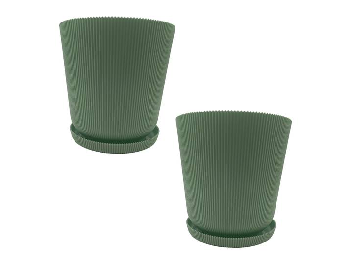Blumentopf mit Untersetzer 2er-Set Grün