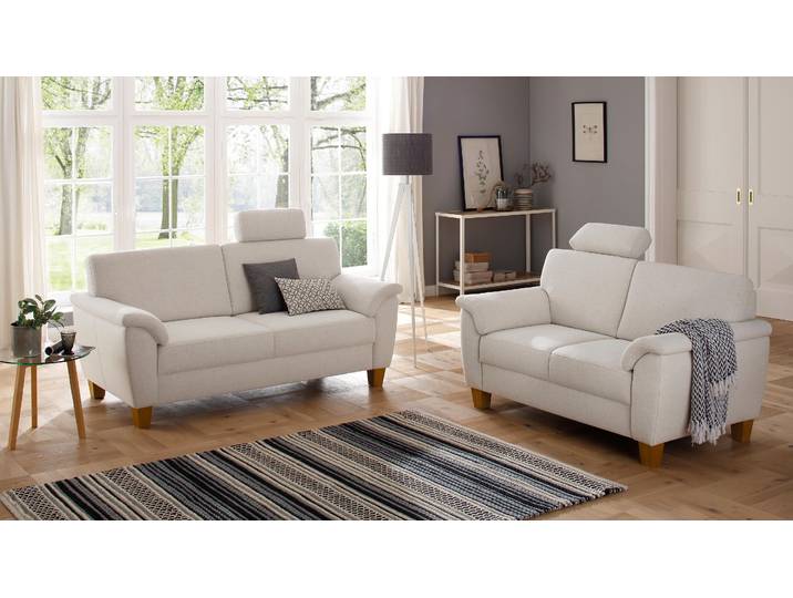 Polstergarnitur GOODPRODUCT Texel , beige (linen), Struktur fein, Sitzmöbel-Sets, Polstergarnitur, als Set, mit Federkern und Kontrastnaht