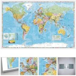 STIEFEL Eurocart Landkarte »Weltkarte zum Pinnen« 120 x 80 cm mit Wandhalterung
