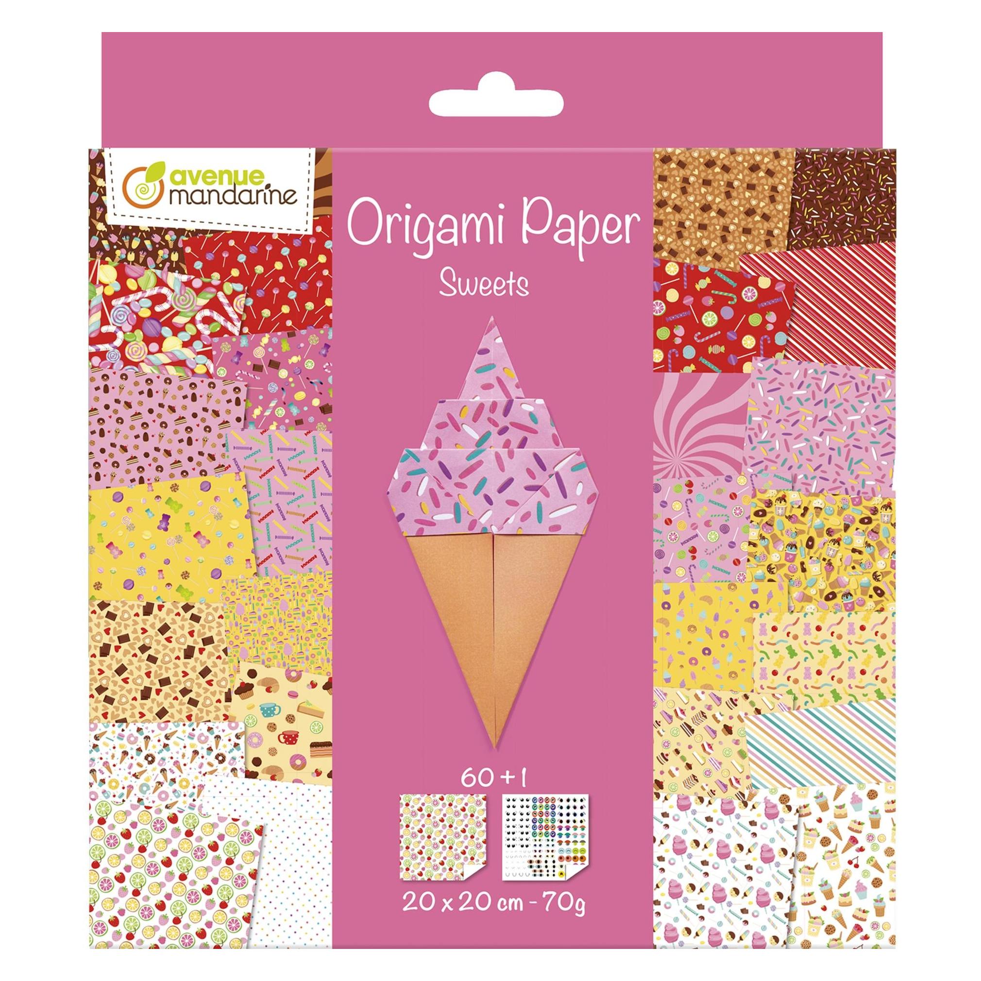 My Mandarine Origamipapier 20x20cm OR522C Sweets 70g 60 Blatt (70 g/m², 1x) (OR522C)