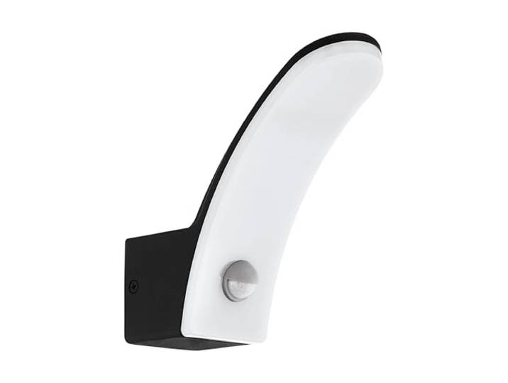 EGLO LED Außen-Wandlampe Fiumicino, 1 flammige Außenleuchte Sensor-Wandleuchte aus Alu, Kunststoff, Farbe: Schwarz, weiß, IP44, inkl. Bewegungsmelder