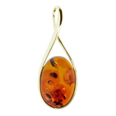 Kettenanhänger OSTSEE-SCHMUCK "- Jody - Gold 333/000 - Bernstein" Gr. 42, gold (gold 333, goldfarben, gelb), Schmuckanhänger, Damen, Gelbgold 333, Kettenanhänger