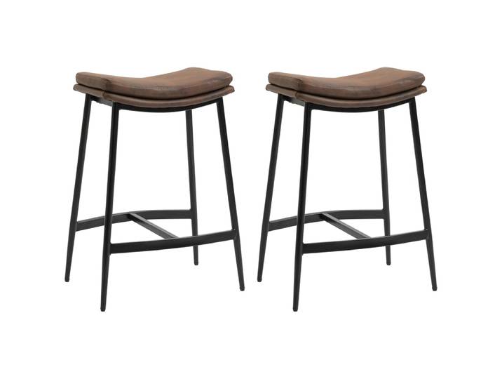 Tabourets de bar style industriel acier marron noir