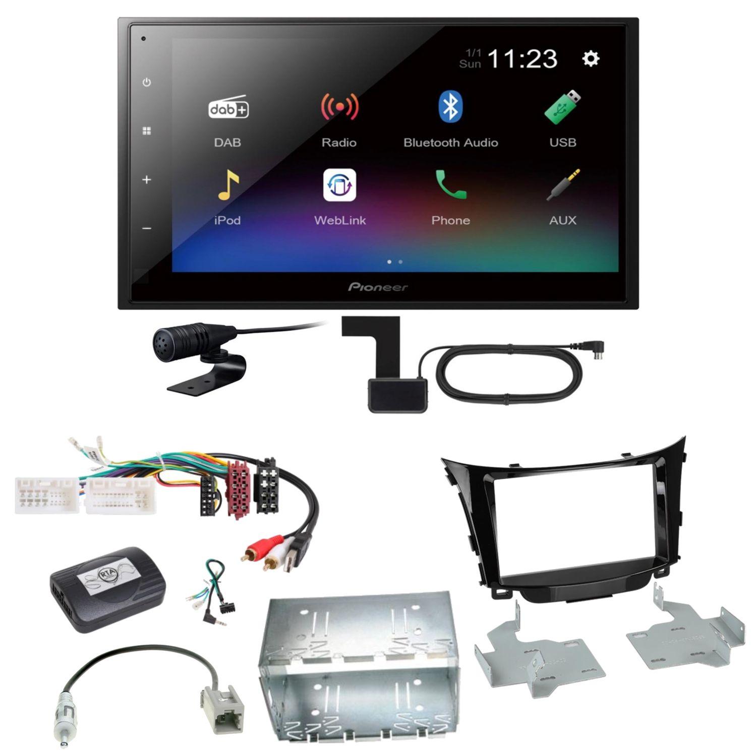 Pioneer DMH-A340DAB Digitalradio Bluetooth Einbauset für Hyundai i30 GD GDH