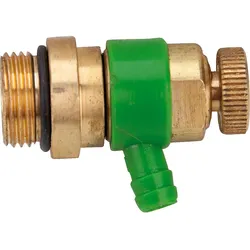 Entleerungsventil mit O-Ring Oberfläche: Messing, Auslaufring: Grün 1831 3/8''
