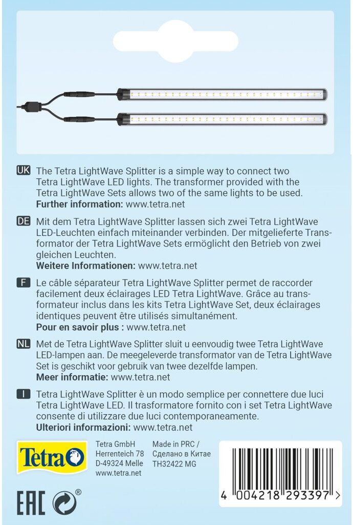 Tetra LightWave Cavo Spitter per Collegare per il Collegamento in Modo Semplice Due Luci LED LightWave Complete Set